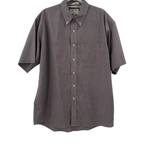 Mens Savane plaid short sleeve button down shirt - Picture 1 of 4